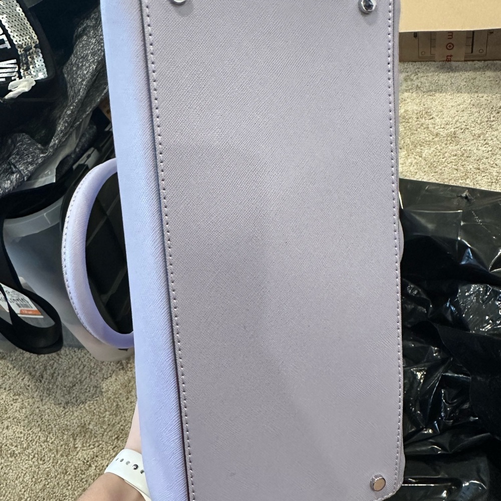 Kate Spade Frozen Lilac Medium Satchel Saffiano Leather Silver Hardware NWT - Picture 8 of 8